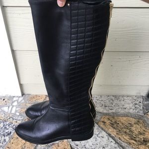 Leather Calvin Klein CK knee rise boots